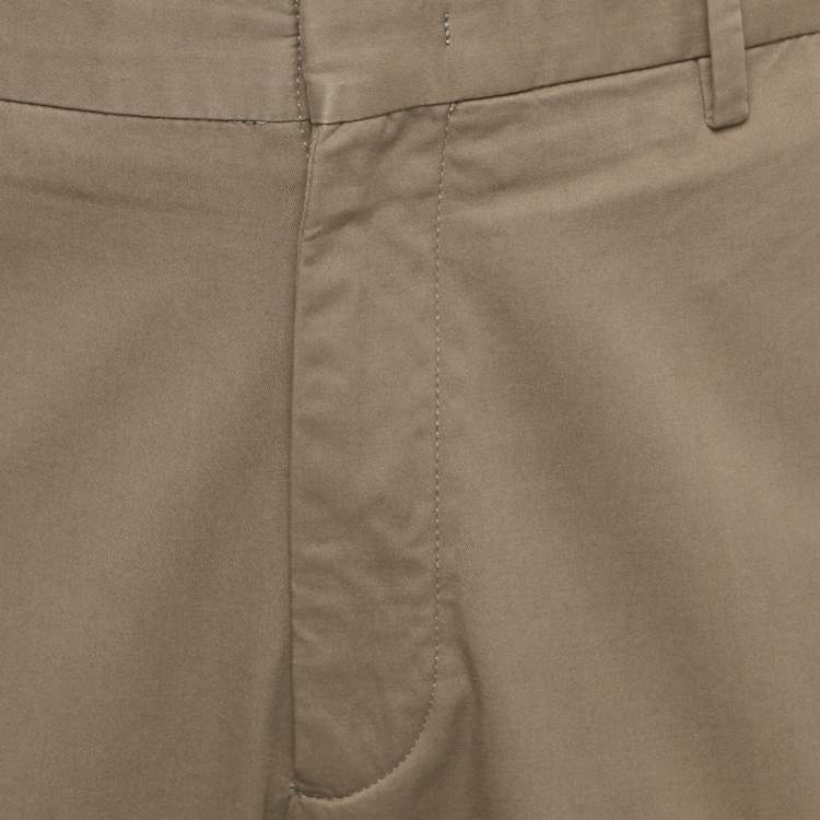Pre Owned Ermenegildo Zegna Brown Cotton Regular Fit Pants XL/Waist 36"