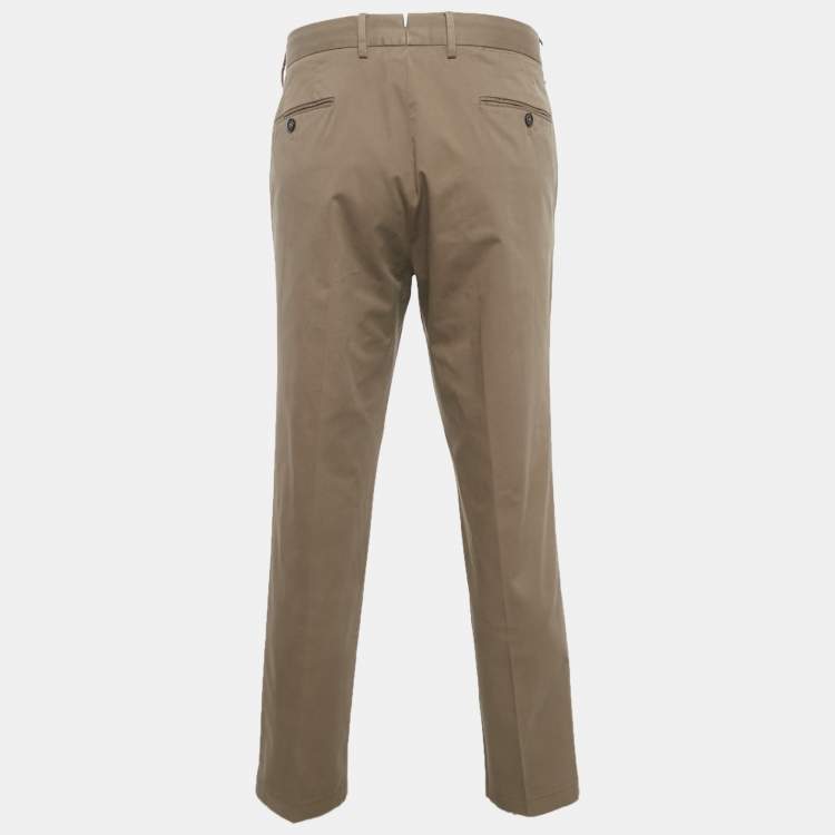 Pre Owned Ermenegildo Zegna Brown Cotton Regular Fit Pants XL/Waist 36"