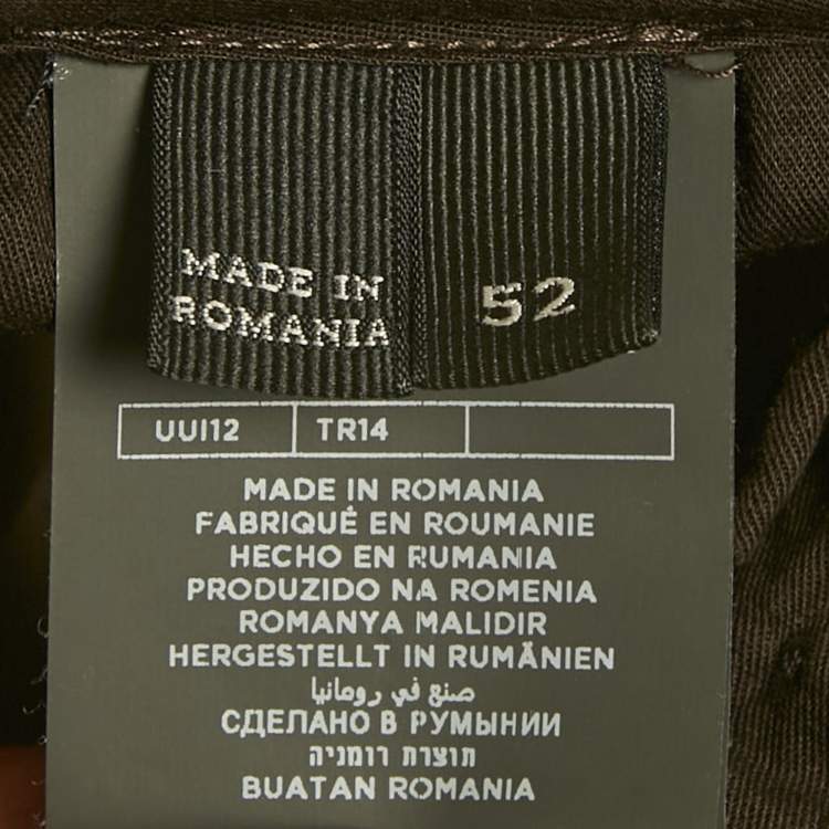 Pre Owned Ermenegildo Zegna Brown Cotton Regular Fit Pants XL/Waist 36"