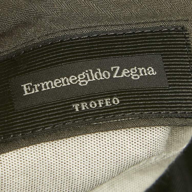 Pre Owned Ermenegildo Zegna Black Gabardine Formal Pants L