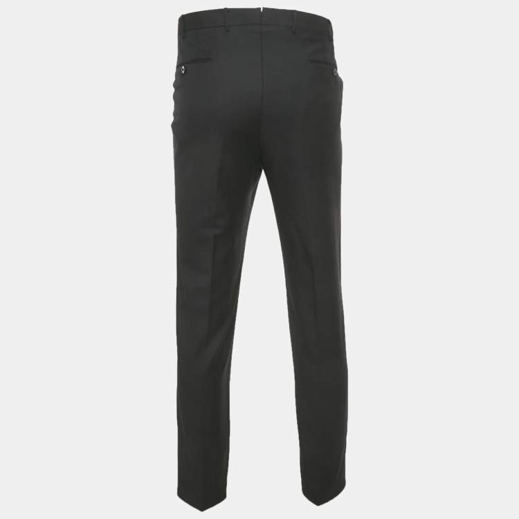 Pre Owned Ermenegildo Zegna Black Gabardine Formal Pants L
