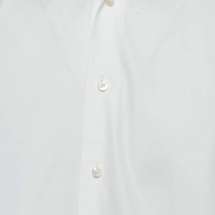 Pre Owned Ermenegildo Zegna White Cotton Trofeo Shirt L