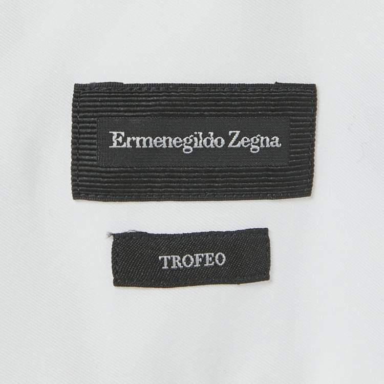 Pre Owned Ermenegildo Zegna White Cotton Trofeo Shirt L