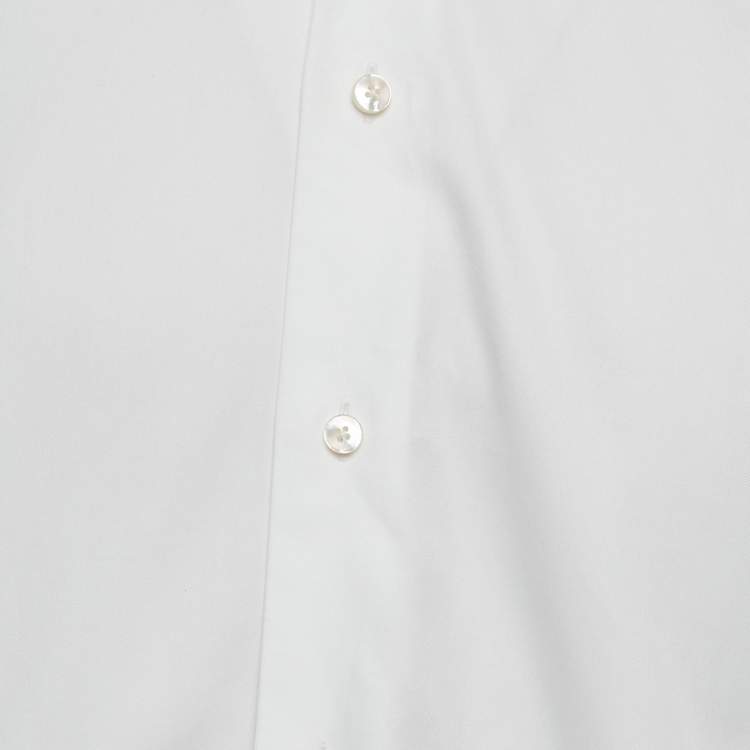 مملوكة مسبقًا Ermenegildo Zegna White Cotton Tailored Fit Shirt M