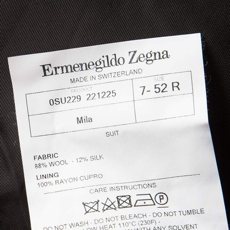 Pre Owned Ermenegildo Zegna Brown Self Striped Micronsphere Wool Custom Made Blazer XL