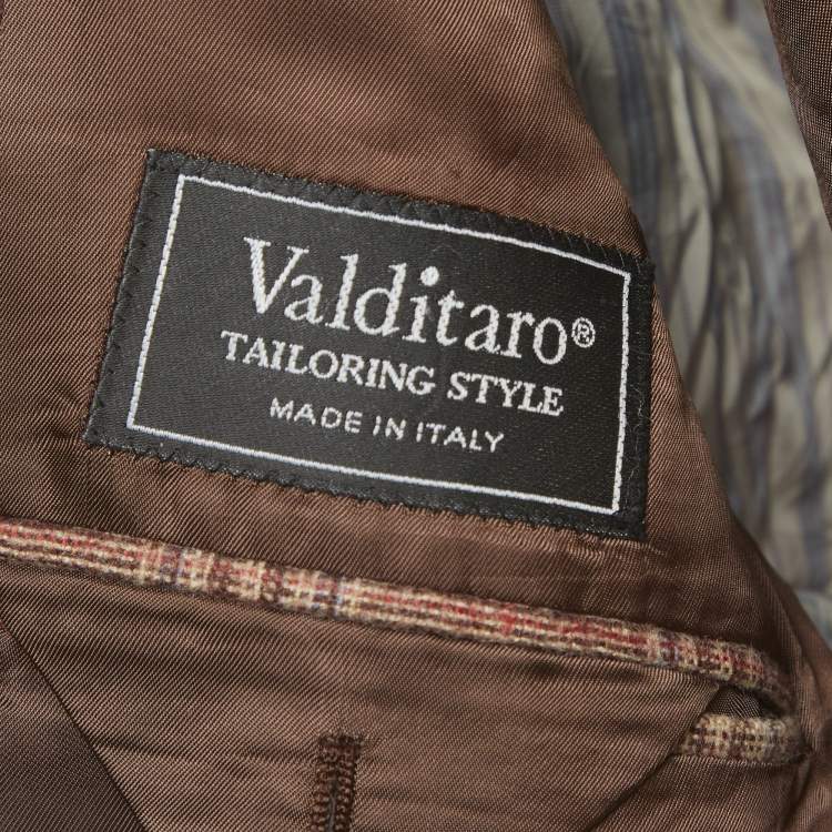 Pre Owned Ermenegildo Zegna Brown Glen Plaid Wool Regular Fit Blazer L