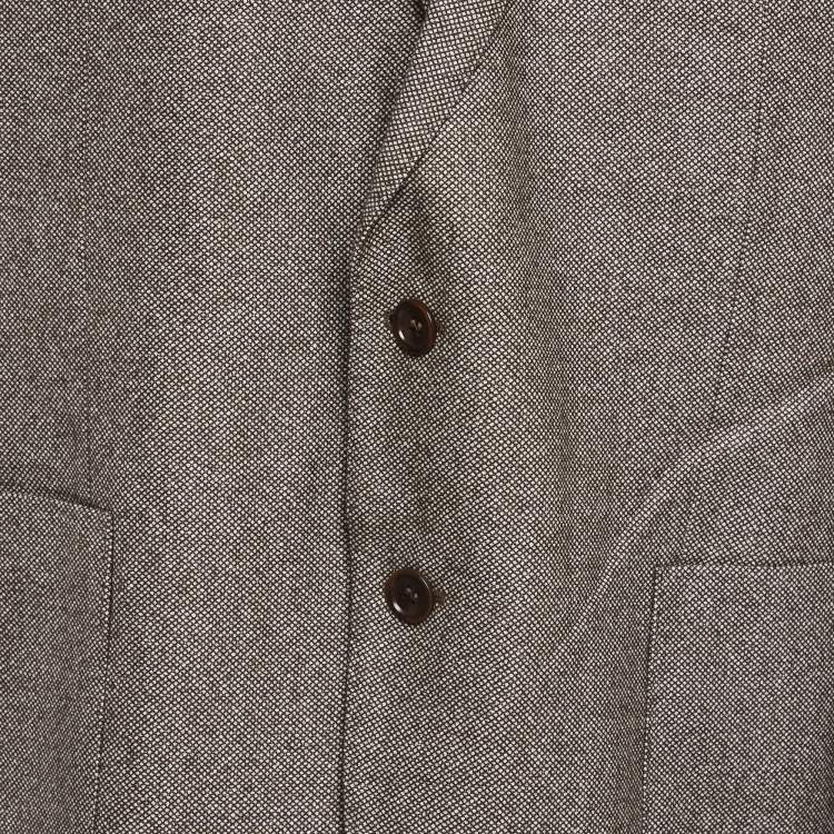 Pre Owned Ermenegildo Zegna Brown Wool Blend Regular Fit Blazer XXXL