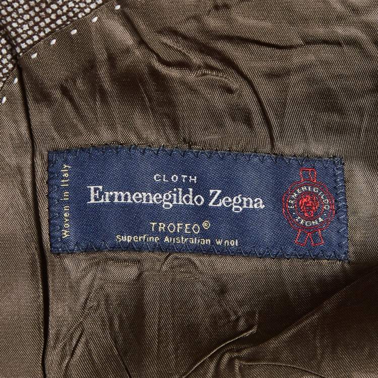 Pre Owned Ermenegildo Zegna Brown Wool Blend Regular Fit Blazer XXXL