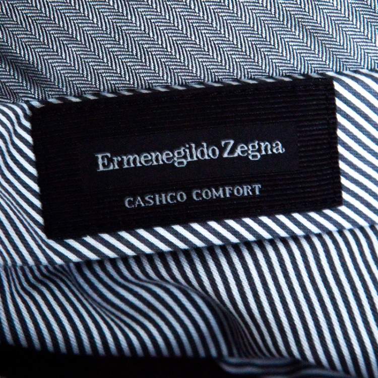 Pre Owned Ermenegildo Zegna Cashco Comfort Dull Purple Slim Fit Corduroy Trousers L