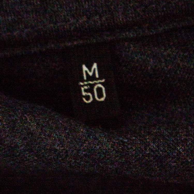 Pre Owned Ermenegildo Zegna Grey Wool and Silk Knit Long Sleeve Polo T-Shirt M