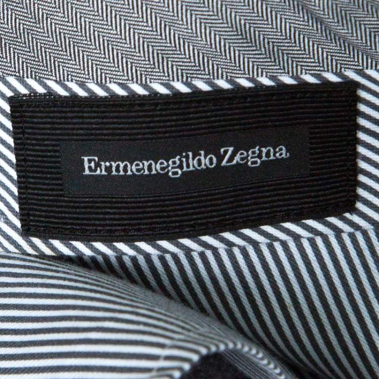 Pre Owned Ermenegildo Zegna Grey Wool Slim Fit Trousers M