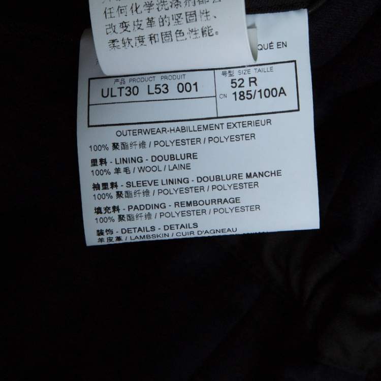 Pre Owned Ermenegildo Zegna Black Patch Pocket Detail Button Front Jacket XL