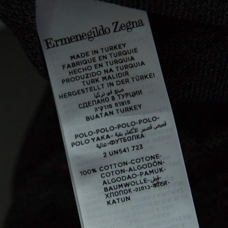 Pre Owned Ermenegildo Zegna Multicolor Contrast Trim Short Sleeve Polo T-Shirt M