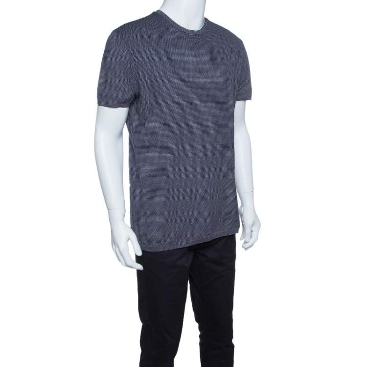 Pre Owned Ermenegildo Zegna Multicolor Cotton Knit Short Sleeve T-Shirt M