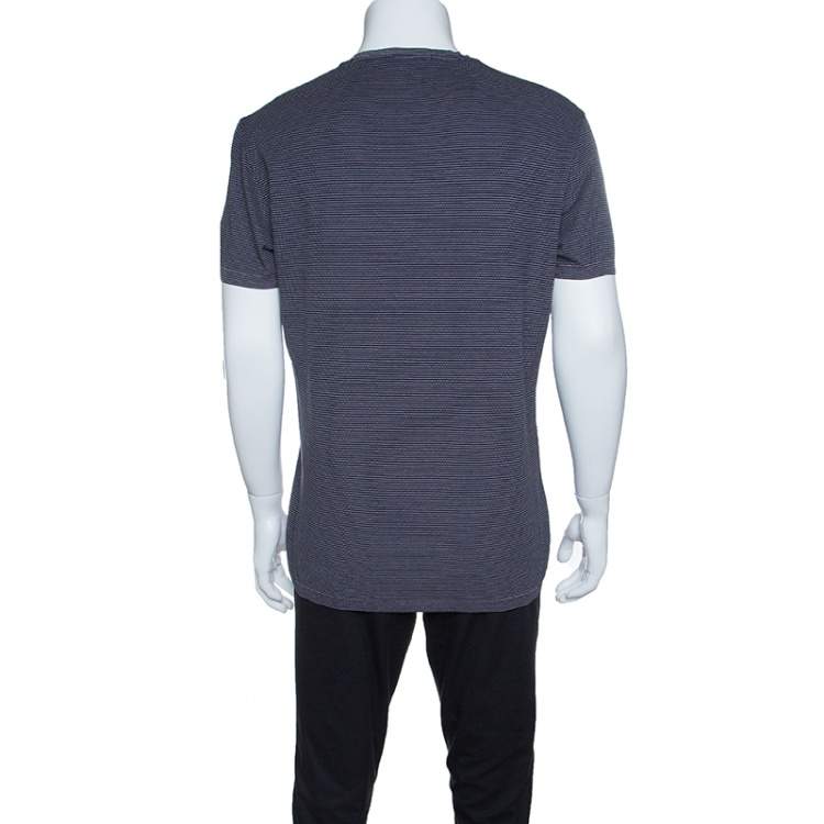 Pre Owned Ermenegildo Zegna Multicolor Cotton Knit Short Sleeve T-Shirt M