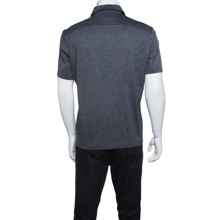 مملوكة مسبقًا Ermenegildo Zegna Grey Marled Cotton Polo T-Shirt M