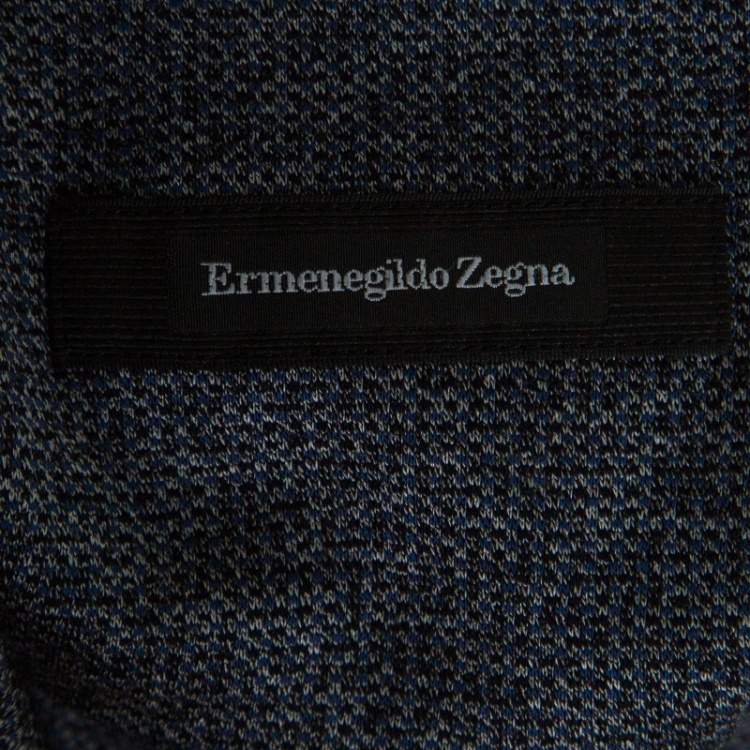 مملوكة مسبقًا Ermenegildo Zegna Grey Marled Cotton Polo T-Shirt M