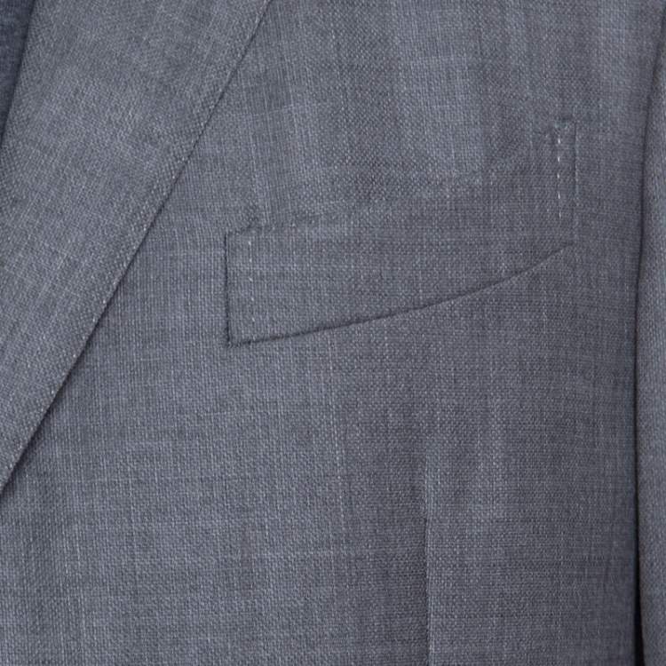 Pre Owned Ermenegildo Zegna Grey Wool Tailored Street Blazer XL