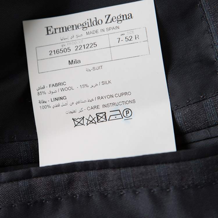 مملوكة مسبقًا Ermenegildo Zegna Grey Striped Wool Trofeo 600 Mila Suit XL