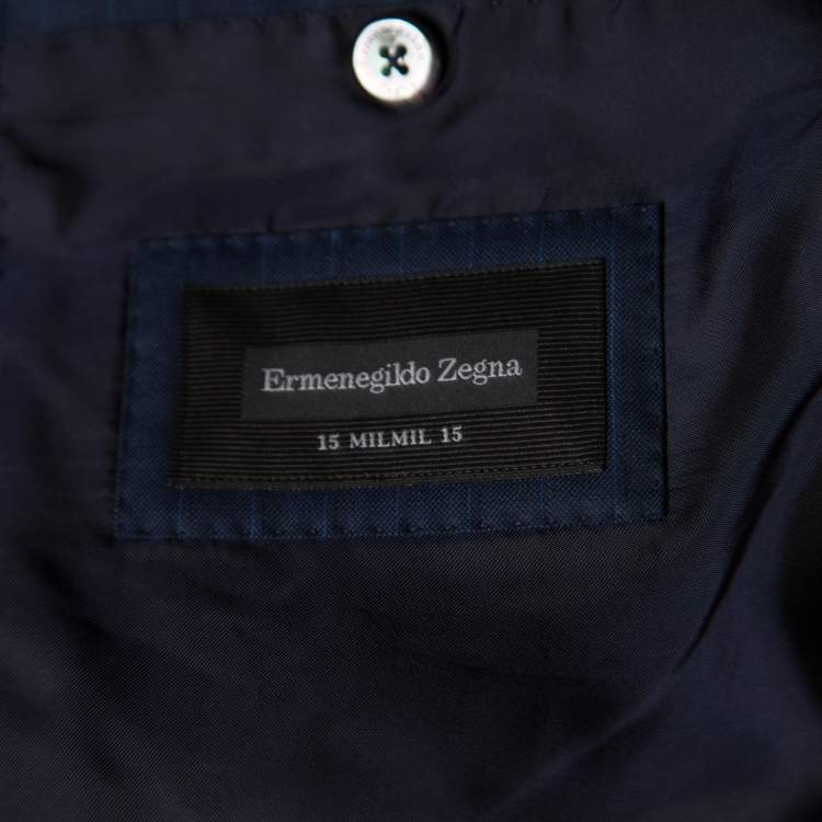 Pre Owned Ermenegildo Zegna Navy Blue Striped Wool Mila Blazer XXL