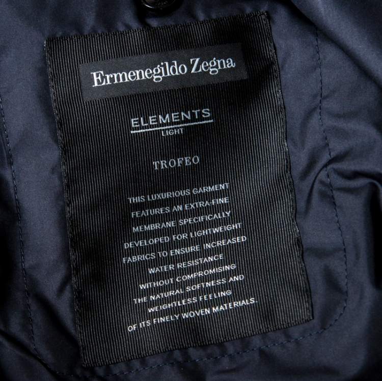 Pre Owned Ermenegildo Zegna Elements Navy Blue Wool Padded Jacket XXL