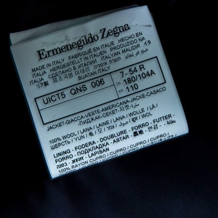 Pre Owned Ermenegildo Zegna Elements Navy Blue Wool Padded Jacket XXL
