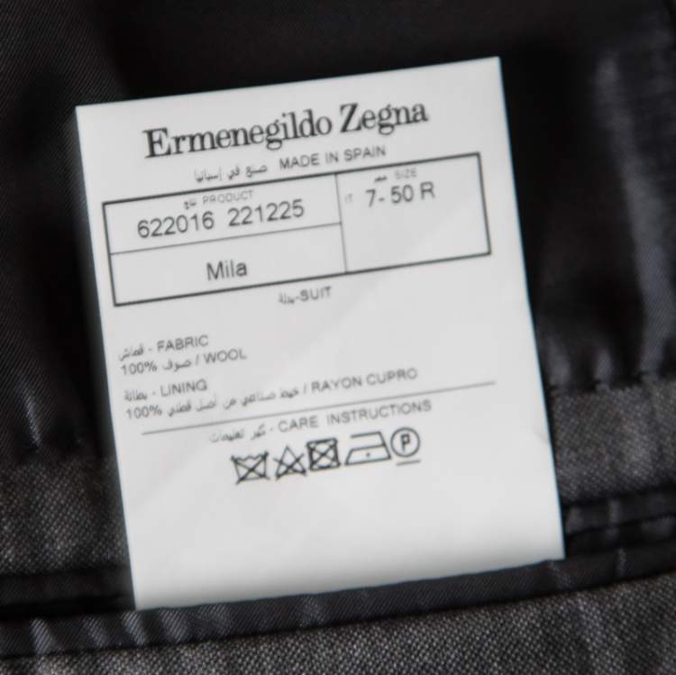 Pre Owned Ermenegildo Zegna Grey Checked Wool Mila Blazer L