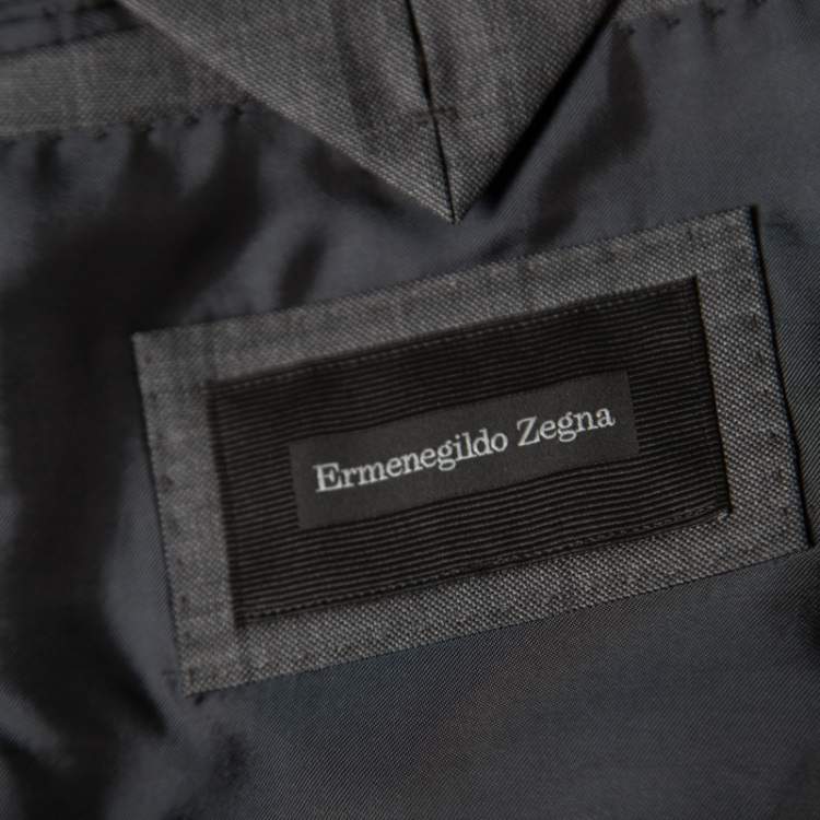 Pre Owned Ermenegildo Zegna Grey Checked Wool Mila Blazer L
