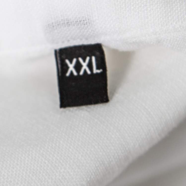 Pre Owned Ermenegildo Zegna White Linen Long Sleeve Button Down Shirt XXL