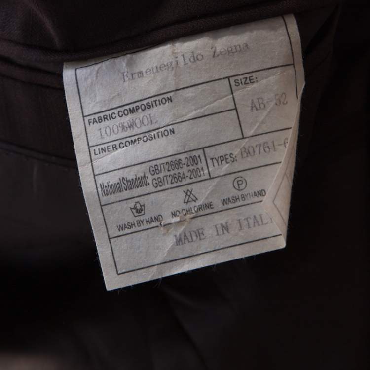 Pre Owned Ermenegildo Zegna Brown Herringbone Patterned Wool Tailored Blazer XL