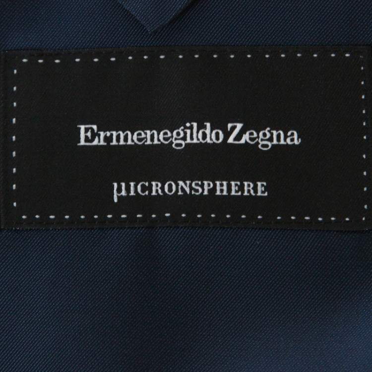 Pre Owned Ermenegildo Zegna Bicolor Houndstooth Wool and Silk Blend Blazer L