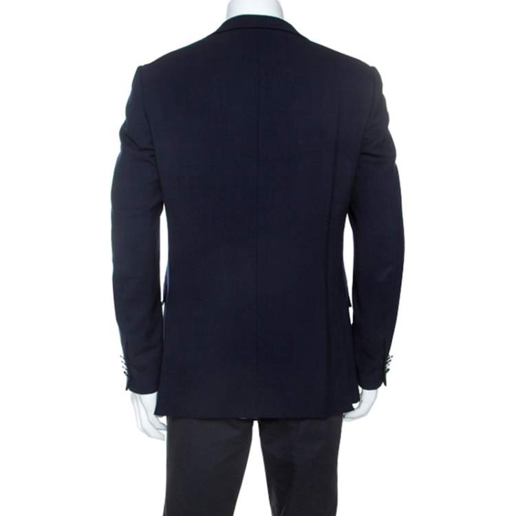 Pre Owned Ermenegildo Zegna Navy Blue Cool Effect Wool Blazer L