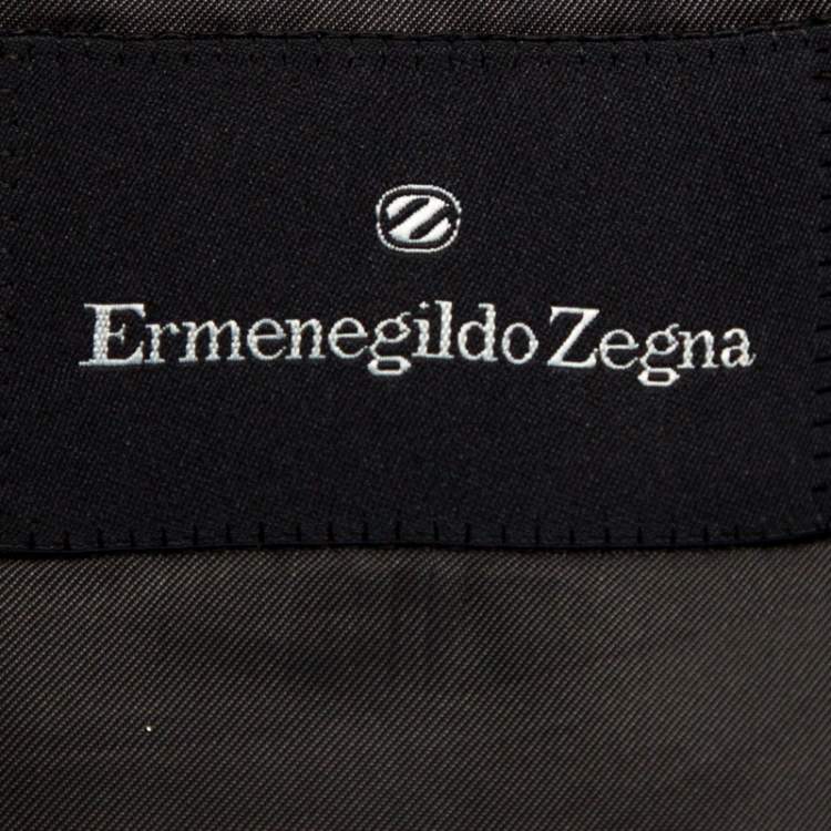 Pre Owned Ermenegildo Zegna Grey Striped Wool Three Buttoned Blazer M