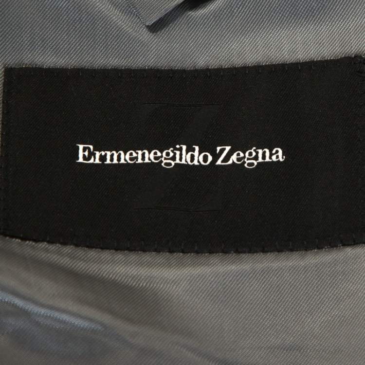 Pre Owned Ermenegildo Zegna Grey Wool Two Buttoned Blazer XXL