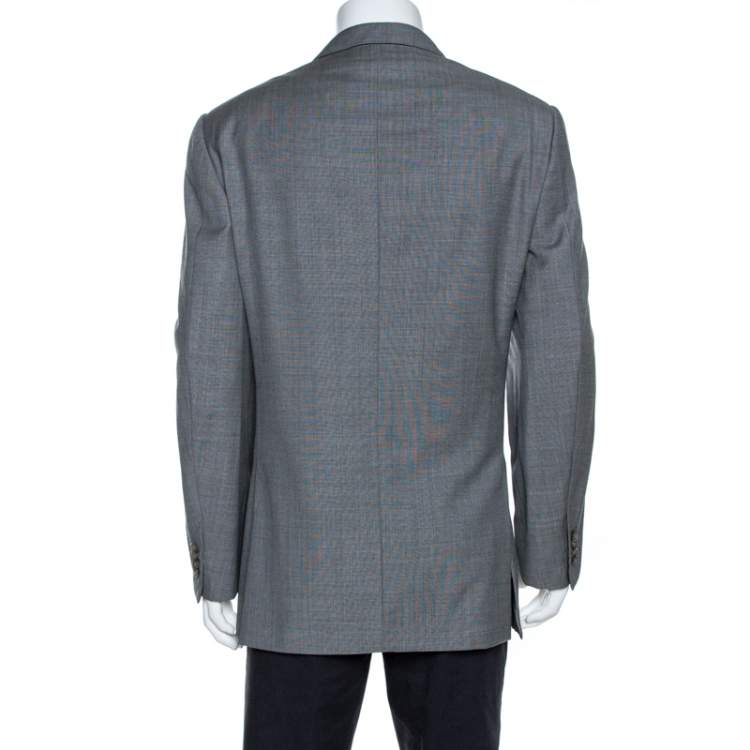 Pre Owned Ermenegildo Zegna Grey Wool Two Buttoned Blazer XXL