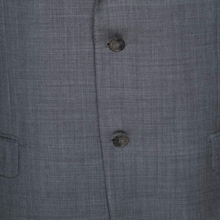Pre Owned Ermenegildo Zegna Grey Wool Two Buttoned Blazer XXL