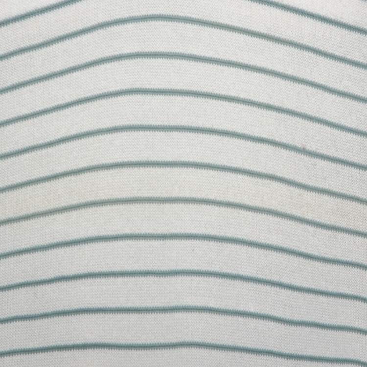 Pre Owned Ermenegildo Zegna Off White Striped Knit Sleeveless Jumper XL