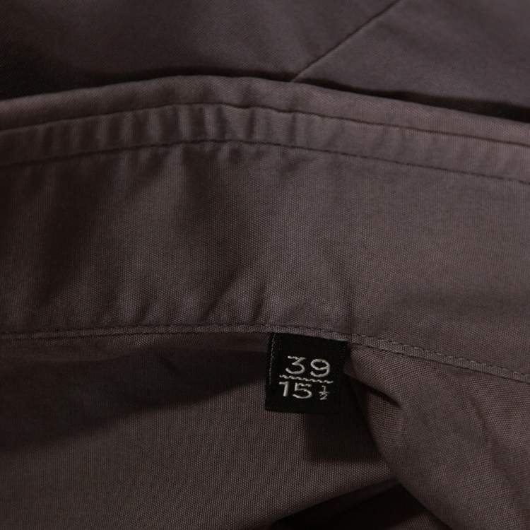 Pre Owned Ermenegildo Zegna Grey Cotton Trofeo Comfort Tailored Fit Shirt M