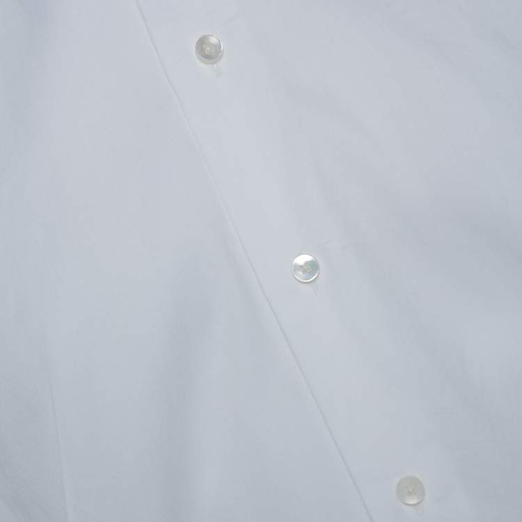 مملوكة مسبقًا Ermenegildo Zegna Su Misura White Cotton Tailored Fit Shirt M