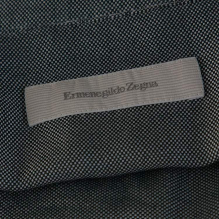 Pre Owned Ermenegildo Zegna Monochrome Oxford Cotton Long Sleeve Shirt XL