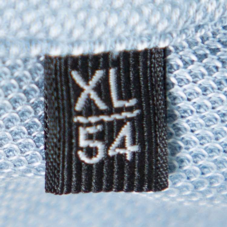 Pre Owned Ermenegildo Zegna Blue Honeycomb Knit Polo T-Shirt XL
