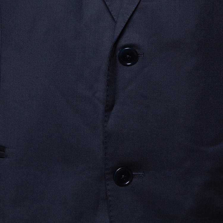 Pre Owned Ermenegildo Zegna Navy Blue Wool Button Front Regular Fit Blazer XXL