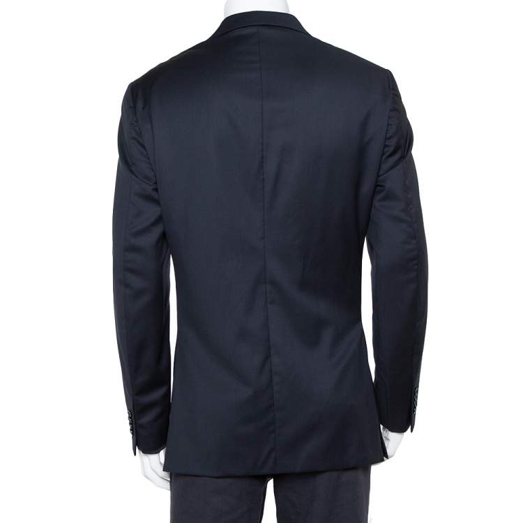 Pre Owned Ermenegildo Zegna Navy Blue Wool Button Front Regular Fit Blazer XXL