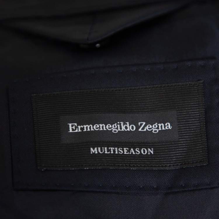 Pre Owned Ermenegildo Zegna Navy Blue Wool Button Front Regular Fit Blazer XXL