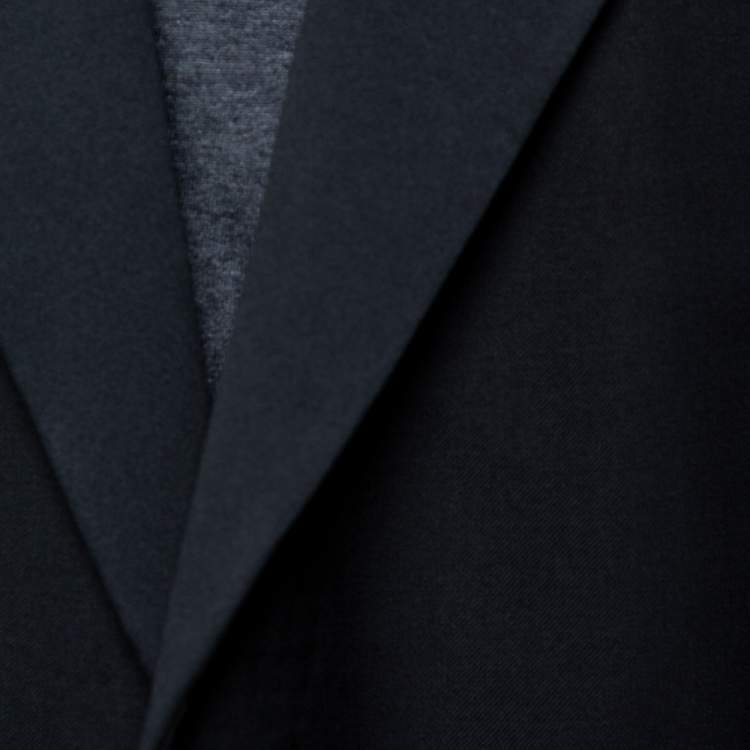 Pre Owned Ermenegildo Zegna Black Wool Contrast Trim Detail Tuxedo 5XL (IT 60L)