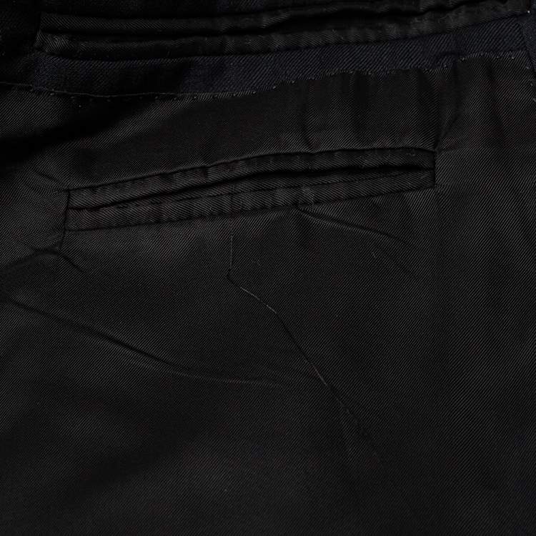 Pre Owned Ermenegildo Zegna Black Wool Contrast Trim Detail Tuxedo 5XL (IT 60L)