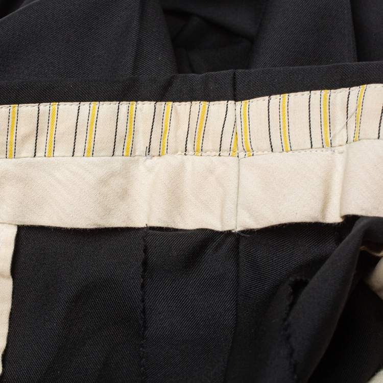 Pre Owned Ermenegildo Zegna Black Wool Contrast Trim Detail Tuxedo 5XL (IT 60L)