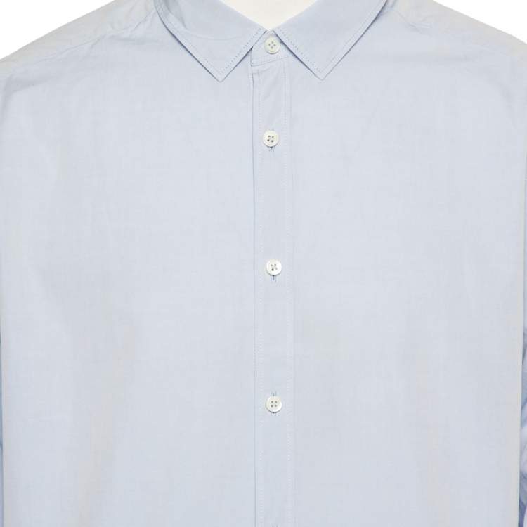 Pre Owned Ermenegildo Zegna Blue Cotton Button Front Shirt XXL