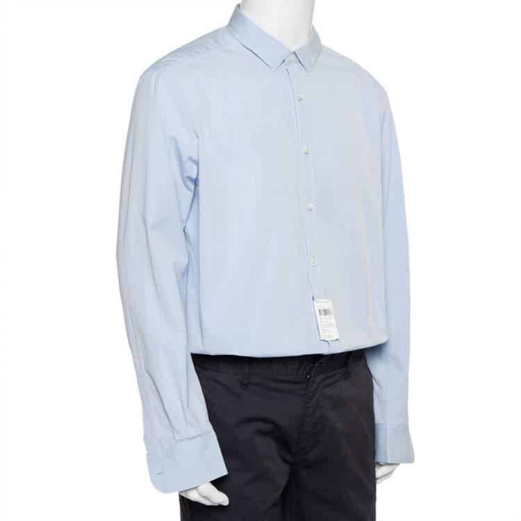 Pre Owned Ermenegildo Zegna Blue Cotton Button Front Shirt XXL