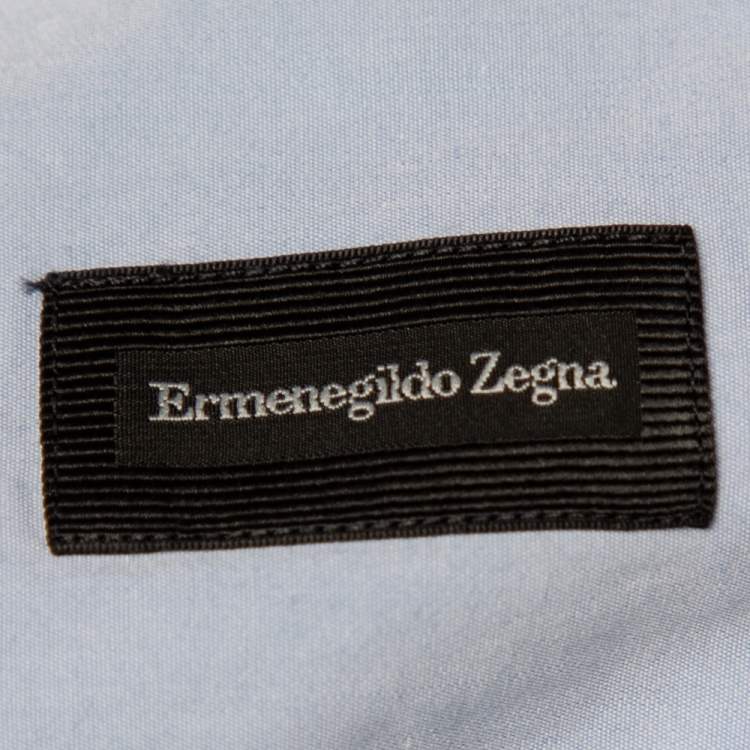 Pre Owned Ermenegildo Zegna Blue Cotton Button Front Shirt XXL
